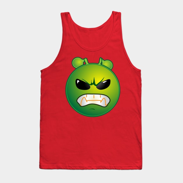 Angry Alien Monster ET Extraterrestrial Martian Green Man Emoji for Women, Men and Kids 8 Tank Top by PatrioTEEism